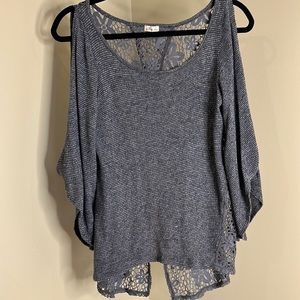 Hollister Cold Shoulder Open Back Lightweight Sweater Size Small
